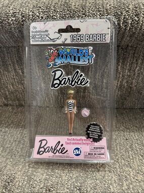 World's Smallest BARBIE DOLL (Classic 1959 Style Barbie) Black/White Swim Suit
